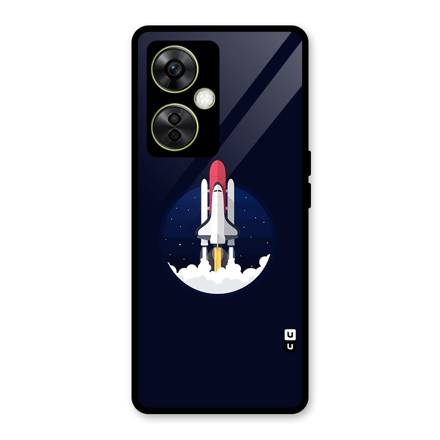 Space Rocket Minimal Glass Back Case for OnePlus Nord CE 3 Lite