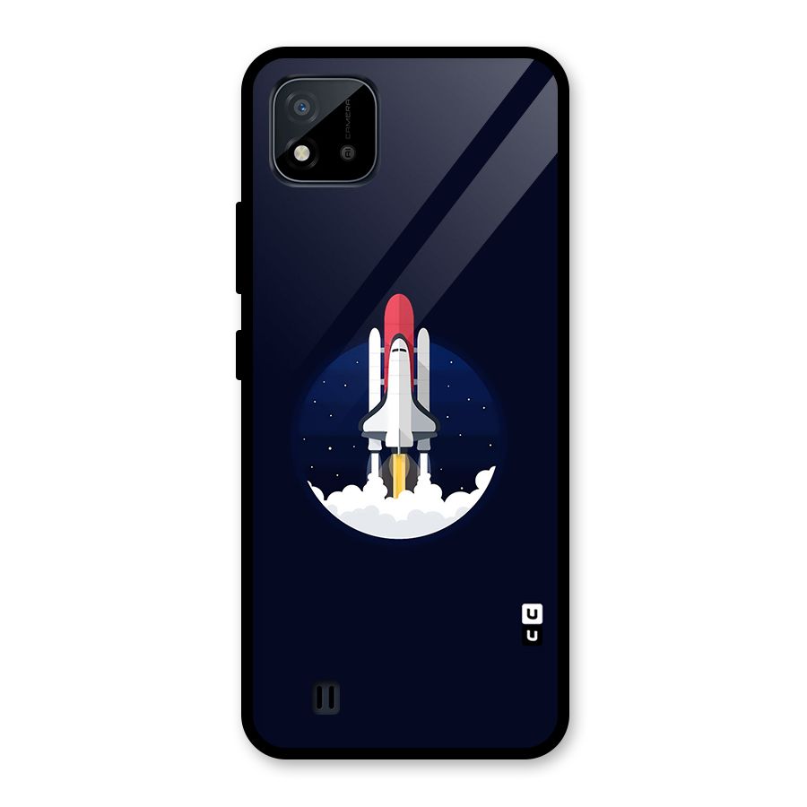 Space Rocket Minimal Glass Back Case for Realme C11 2021