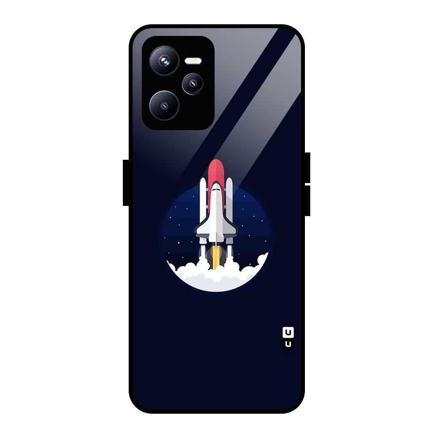 Space Rocket Minimal Glass Back Case for Realme C35