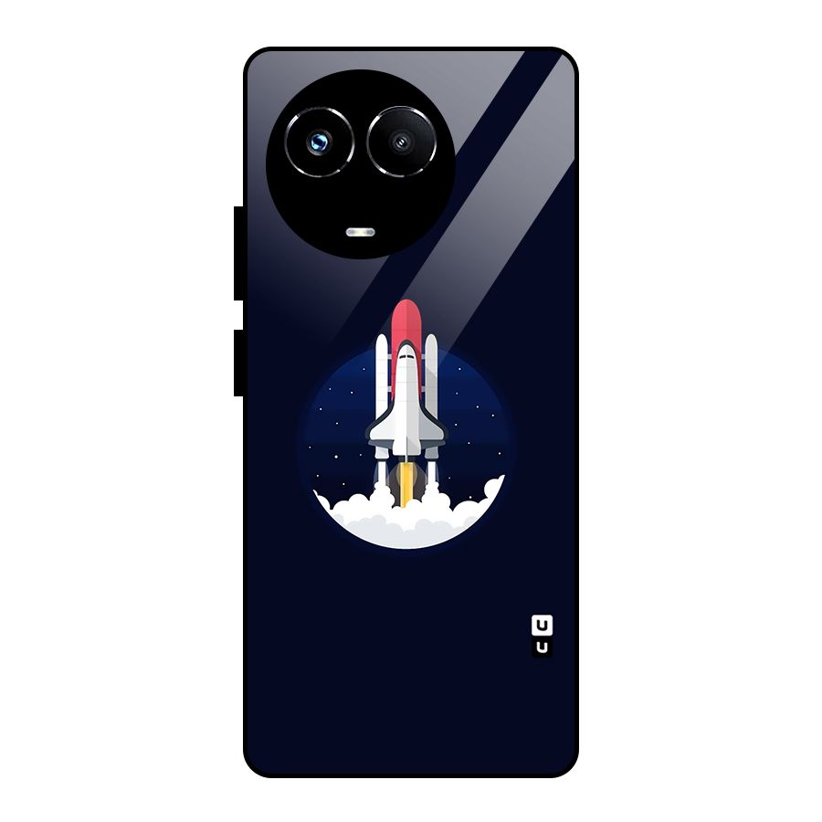 Space Rocket Minimal Glass Back Case for Realme Narzo 60X