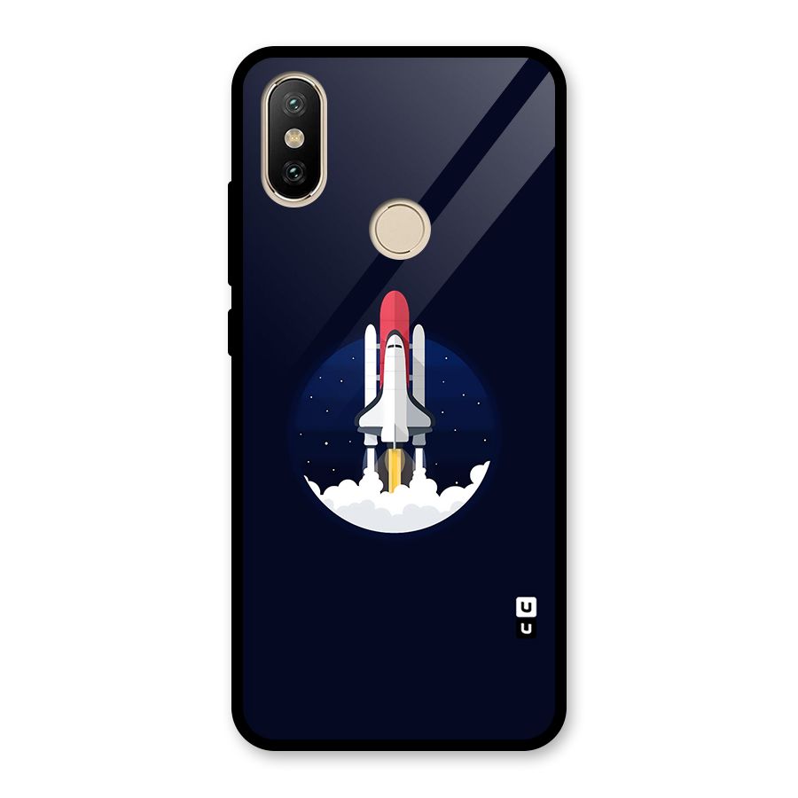 Space Rocket Minimal Glass Back Case for Redmi A2