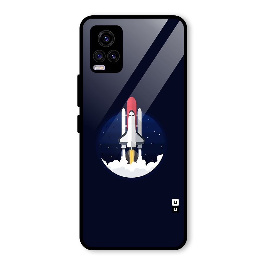 Space Rocket Minimal Glass Back Case for Vivo V20 2021