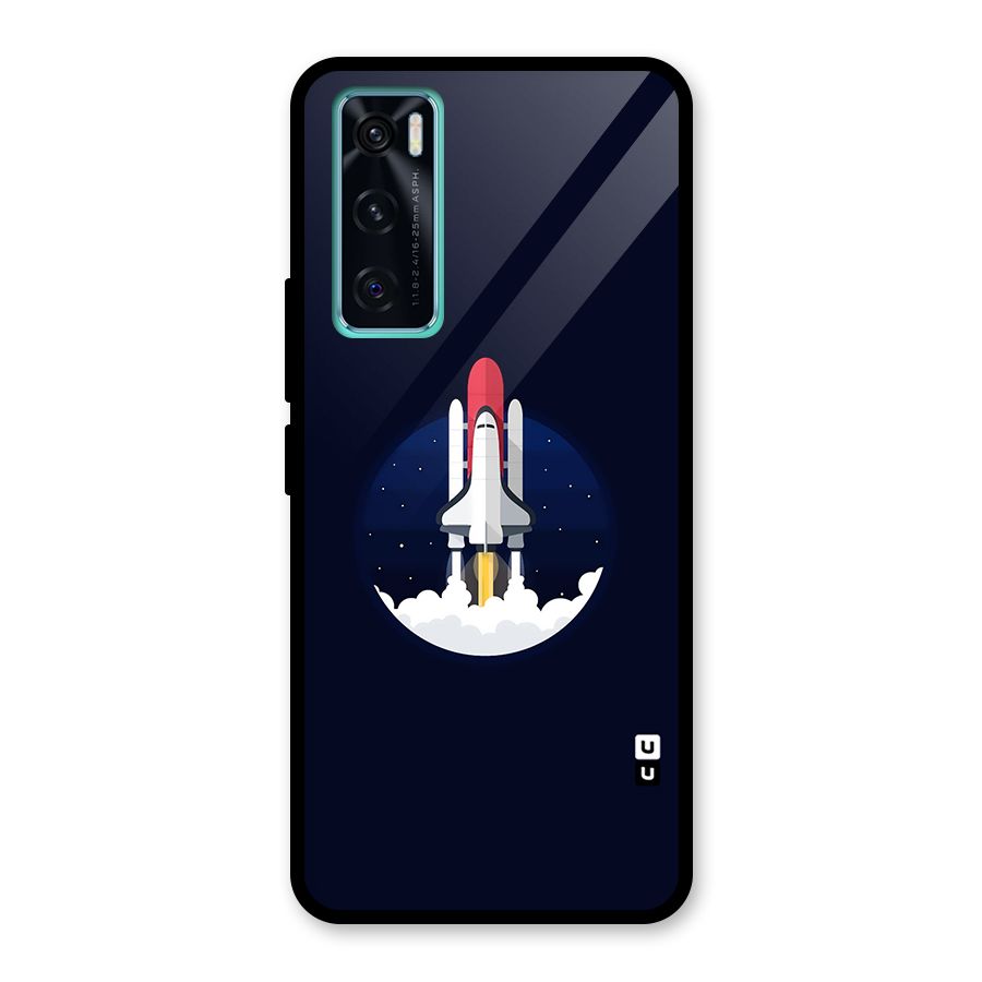 Space Rocket Minimal Glass Back Case for Vivo V20 SE