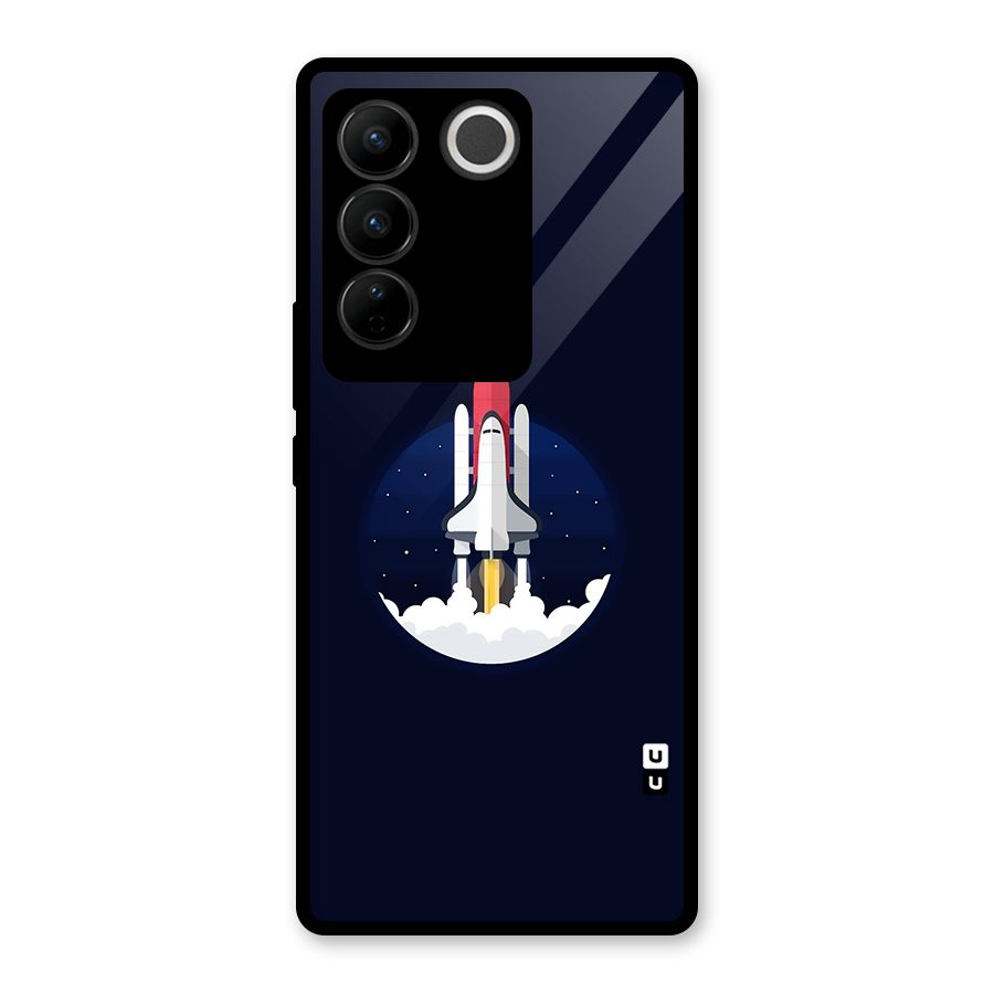 Space Rocket Minimal Glass Back Case for Vivo V27