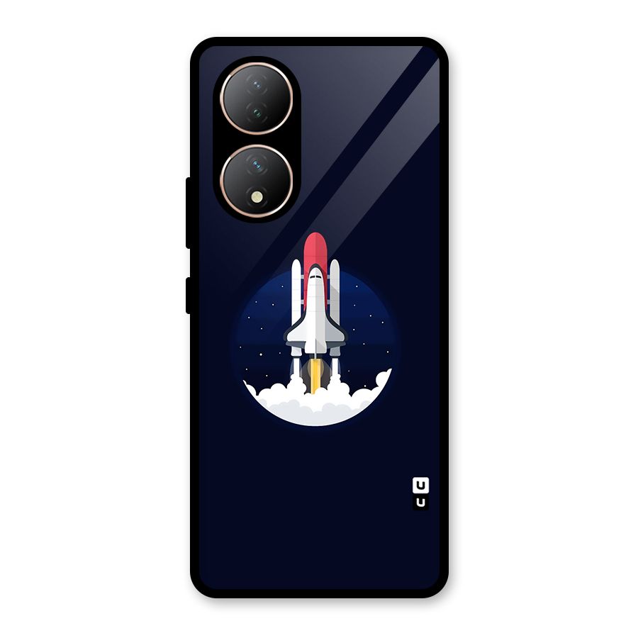 Space Rocket Minimal Glass Back Case for Vivo Y100A