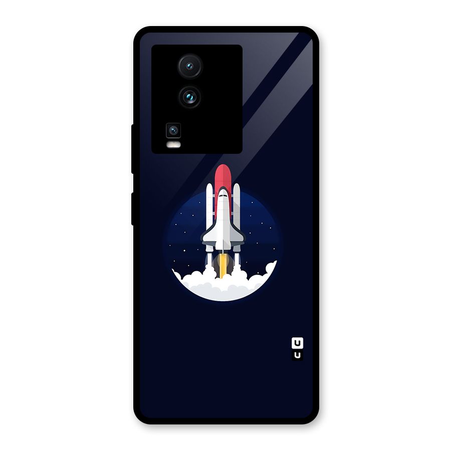 Space Rocket Minimal Glass Back Case for Vivo iQOO Neo 7