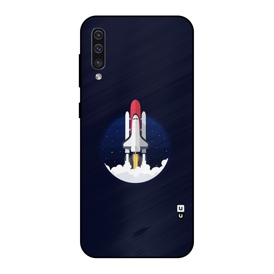 Space Rocket Minimal Metal Back Case for Galaxy A50s