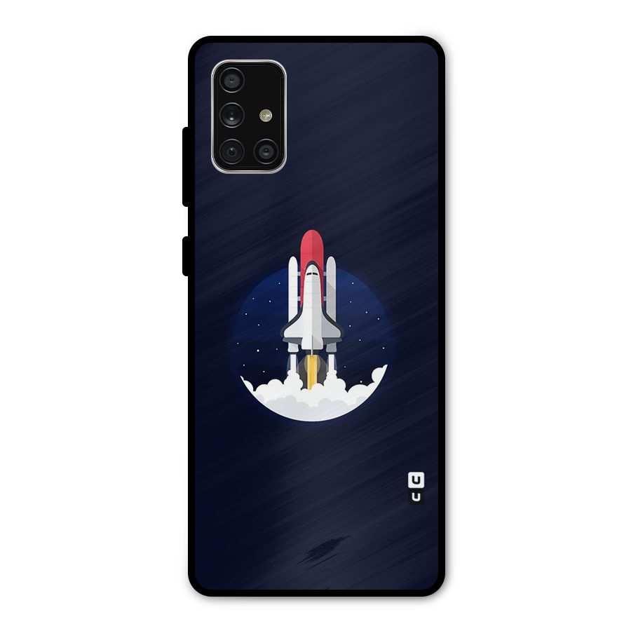 Space Rocket Minimal Metal Back Case for Galaxy A71
