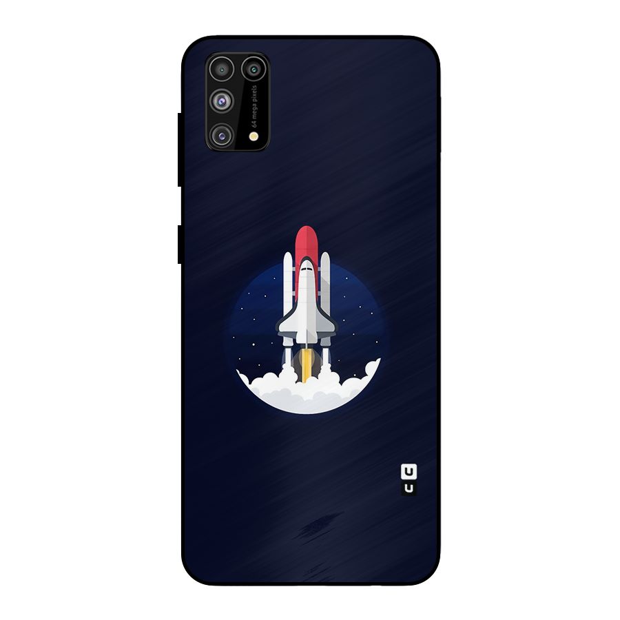 Space Rocket Minimal Metal Back Case for Galaxy F41