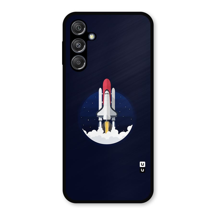Space Rocket Minimal Metal Back Case for Galaxy M34 5G