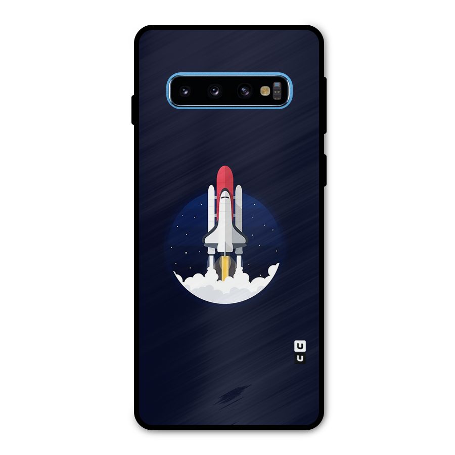 Space Rocket Minimal Metal Back Case for Galaxy S10