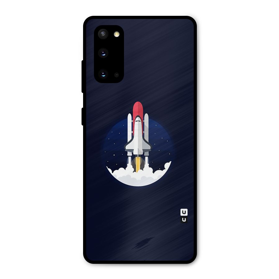 Space Rocket Minimal Metal Back Case for Galaxy S20