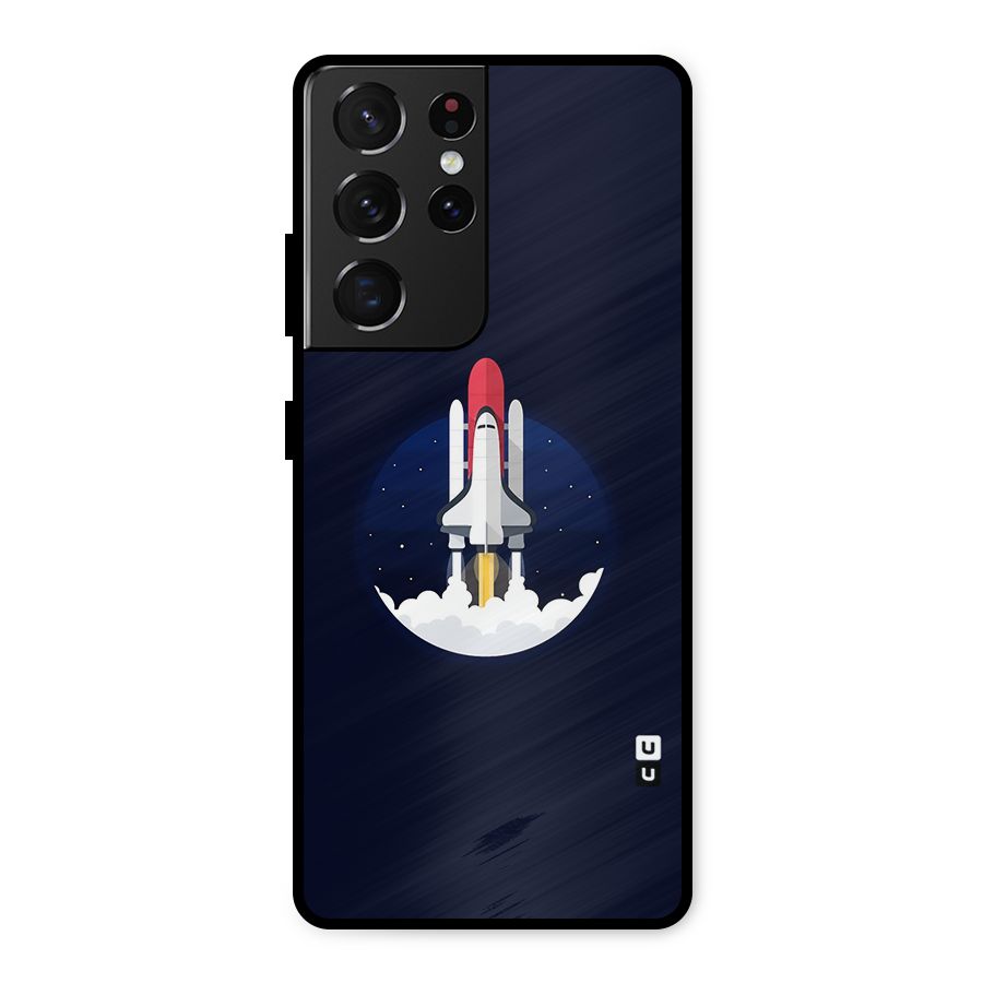 Space Rocket Minimal Metal Back Case for Galaxy S21 Ultra 5G