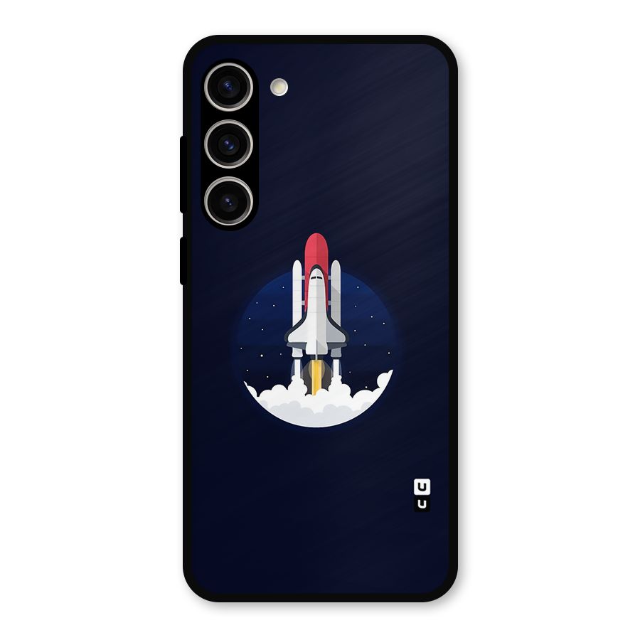 Space Rocket Minimal Metal Back Case for Galaxy S23 Plus