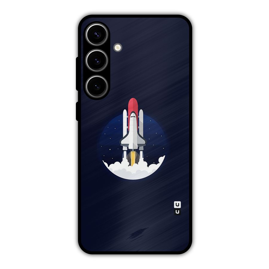 Space Rocket Minimal Metal Back Case for Galaxy S24 Plus