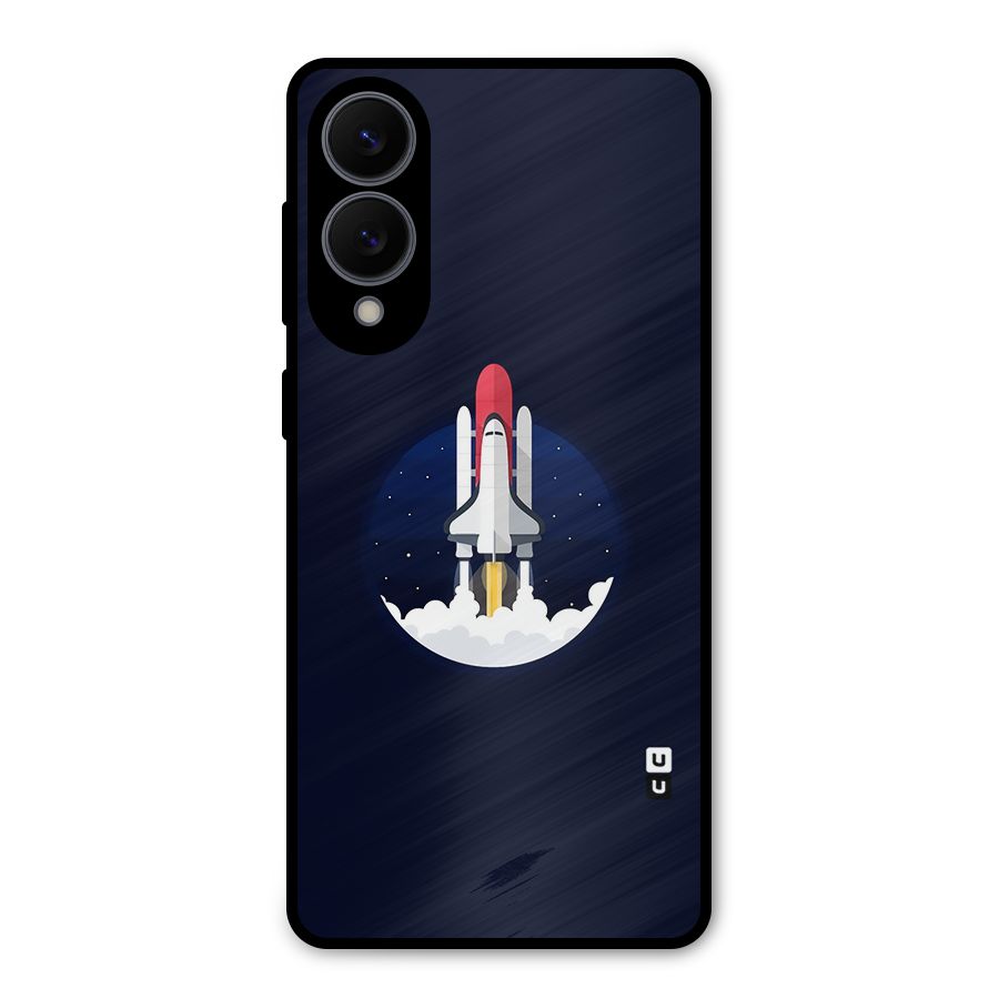 Space Rocket Minimal Metal Back Case for Galaxy S25 Edge