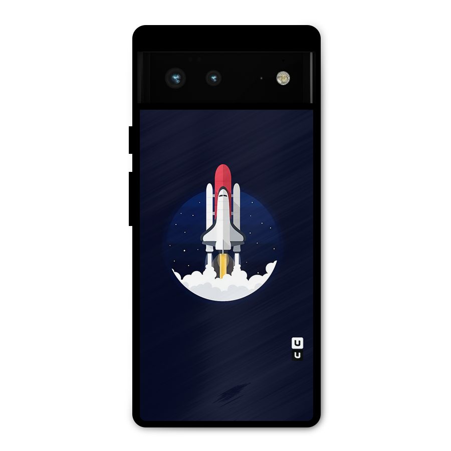 Space Rocket Minimal Metal Back Case for Google Pixel 6