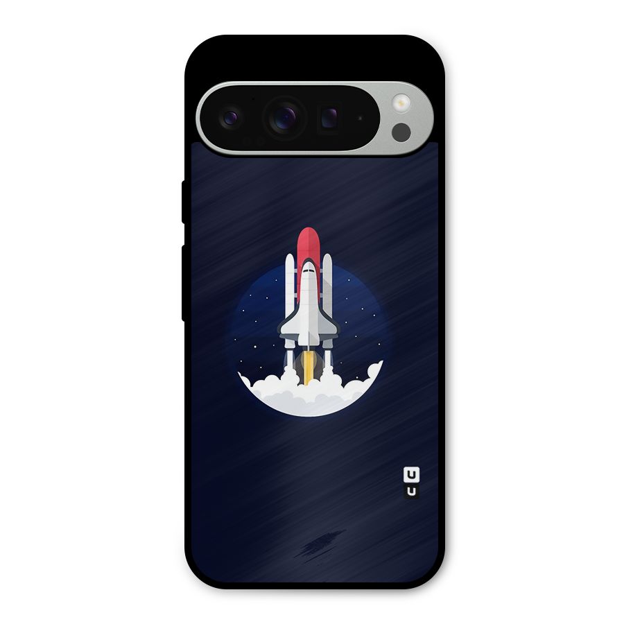 Space Rocket Minimal Metal Back Case for Google Pixel 9 Pro XL
