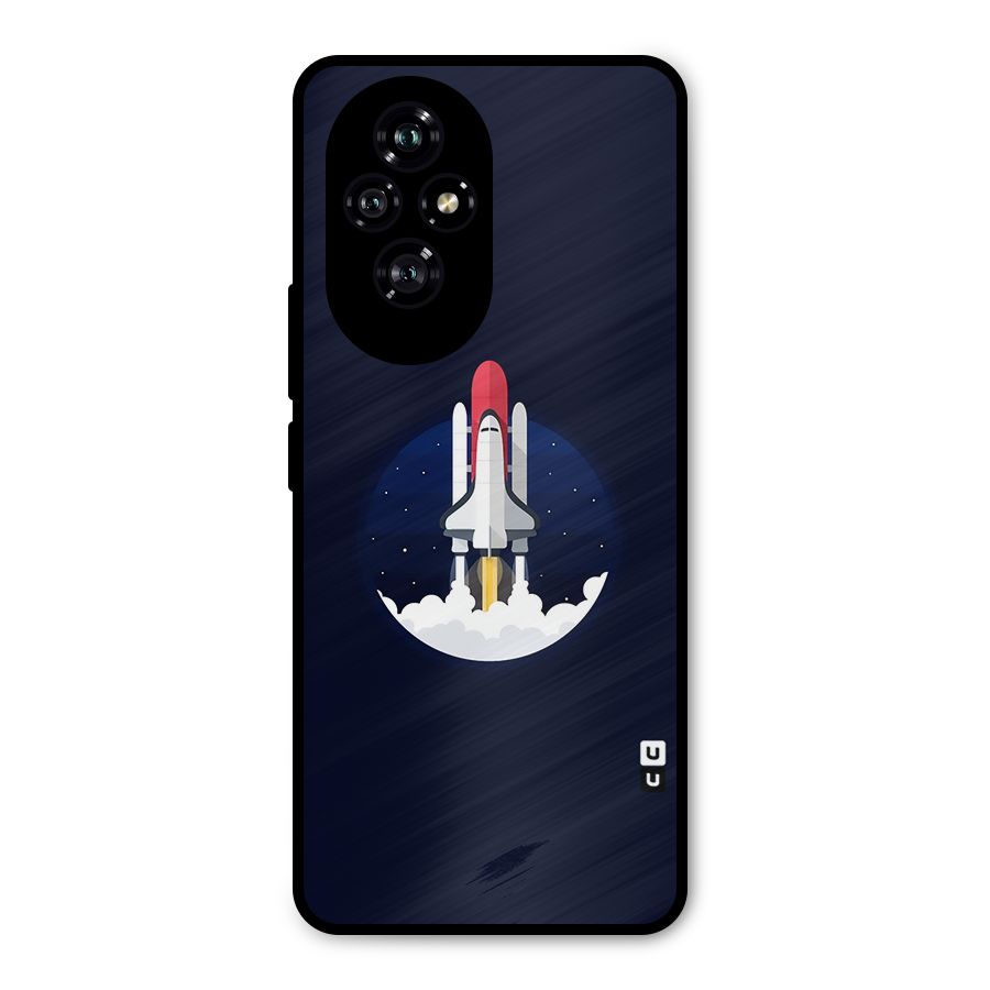 Space Rocket Minimal Metal Back Case for Honor 200