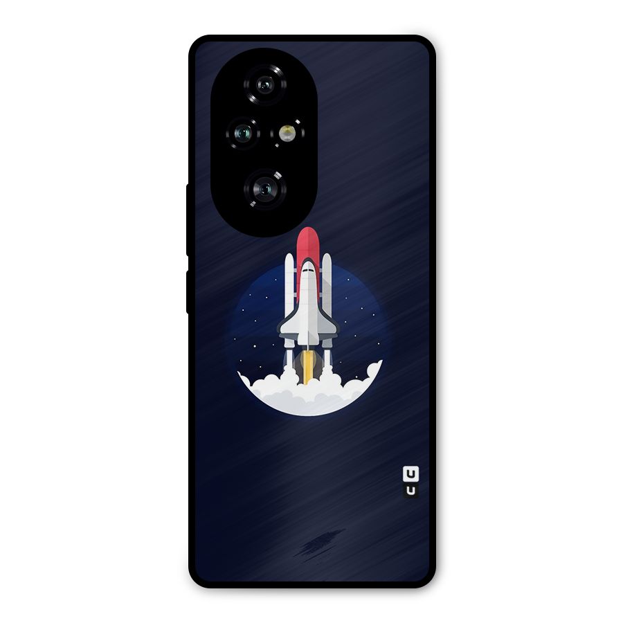 Space Rocket Minimal Metal Back Case for Honor 200 Pro