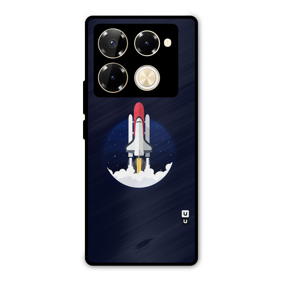 Space Rocket Minimal Metal Back Case for Infinix Note 40 Pro