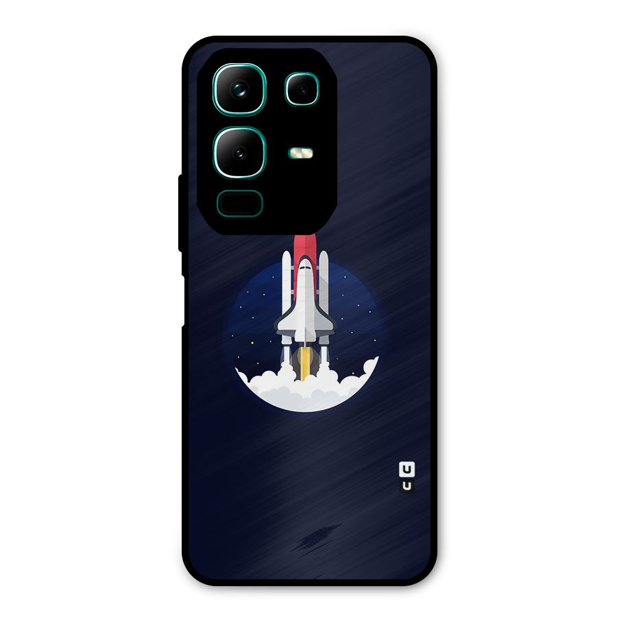 Space Rocket Minimal Metal Back Case for Infinix Note 50x