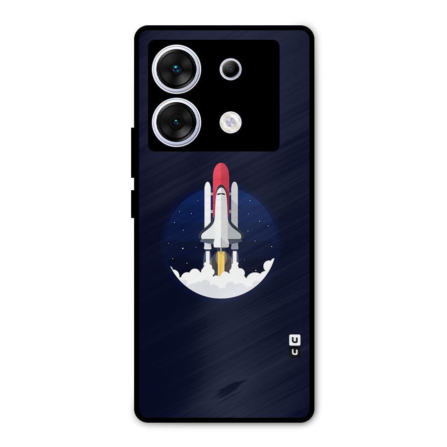 Space Rocket Minimal Metal Back Case for Infinix Zero 30 5G