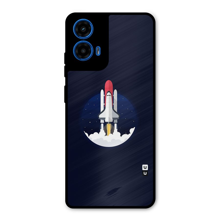 Space Rocket Minimal Metal Back Case for Moto G45