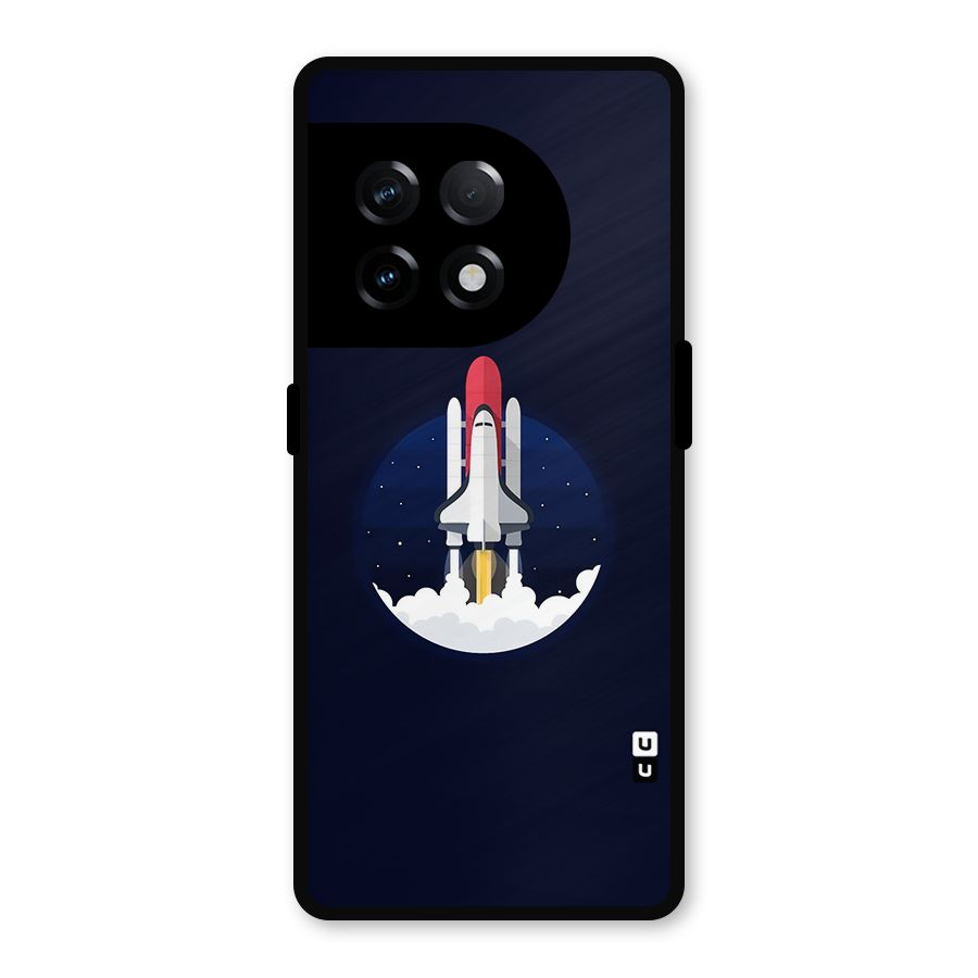 Space Rocket Minimal Metal Back Case for OnePlus 11R