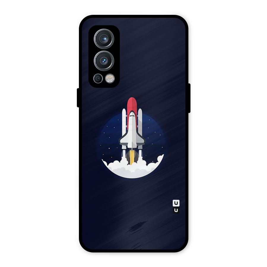 Space Rocket Minimal Metal Back Case for OnePlus Nord 2 5G