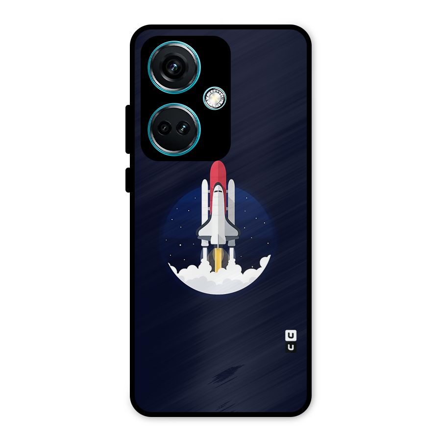 Space Rocket Minimal Metal Back Case for OnePlus Nord CE 3 5G