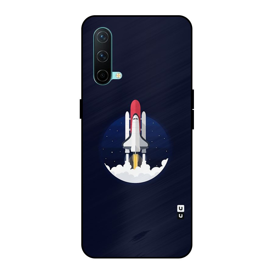 Space Rocket Minimal Metal Back Case for OnePlus Nord CE 5G
