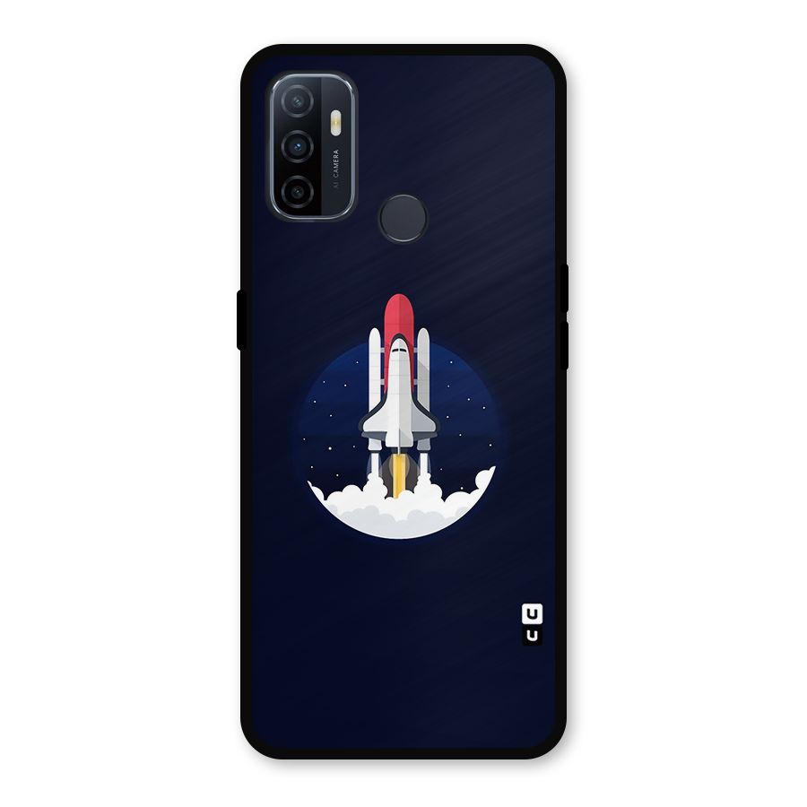 Space Rocket Minimal Metal Back Case for Oppo A53