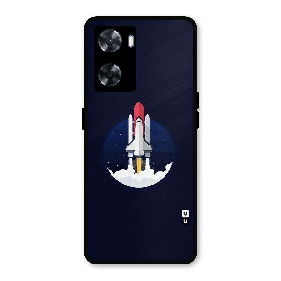 Space Rocket Minimal Metal Back Case for Oppo A77s