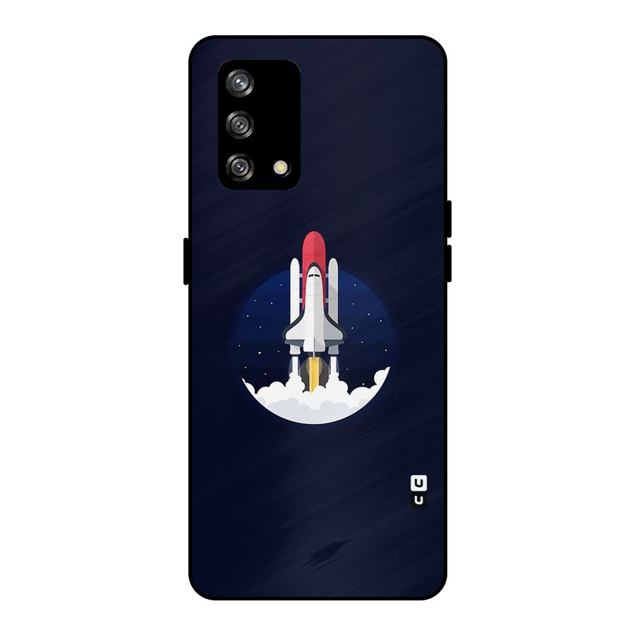 Space Rocket Minimal Metal Back Case for Oppo F19