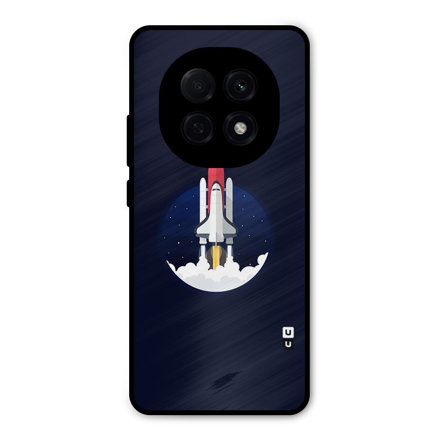 Space Rocket Minimal Metal Back Case for Oppo F29 Pro