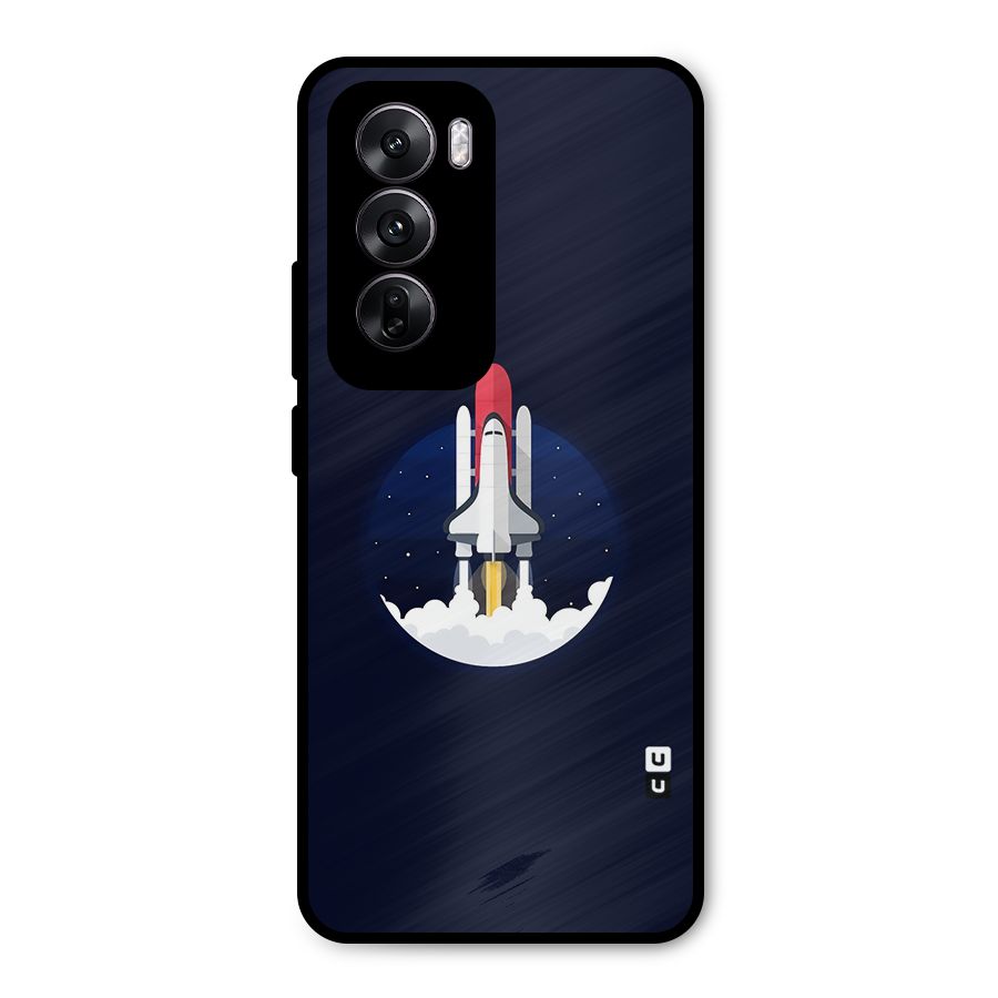Space Rocket Minimal Metal Back Case for Oppo Reno12