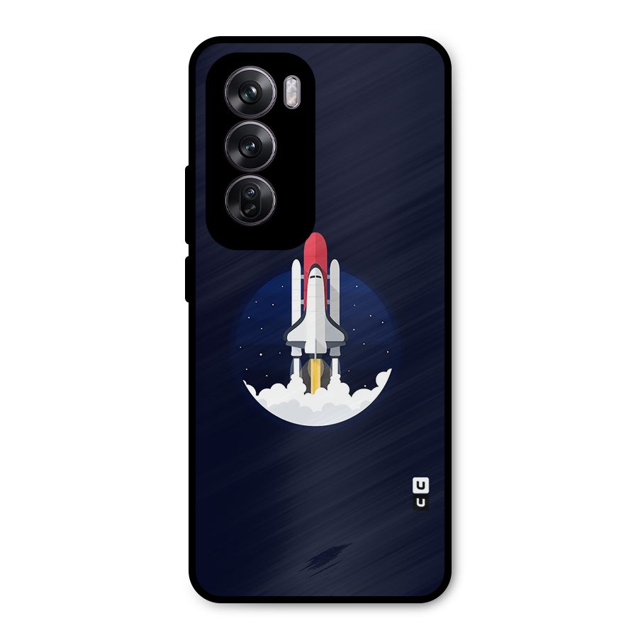 Space Rocket Minimal Metal Back Case for Oppo Reno12 Pro