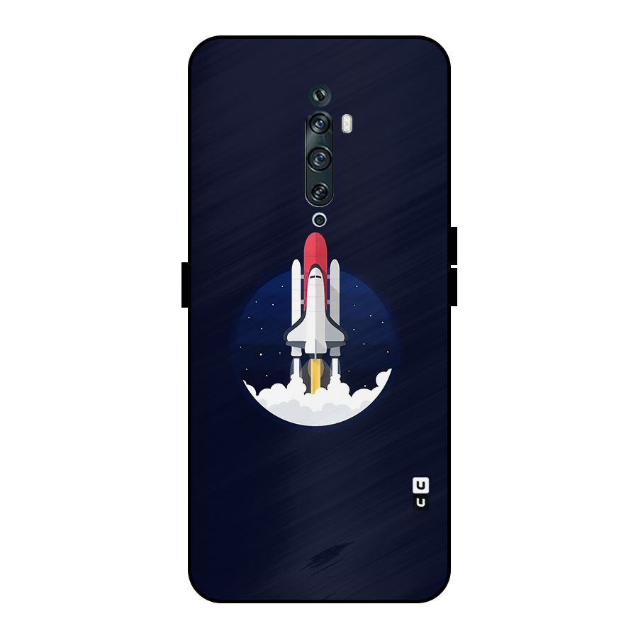 Space Rocket Minimal Metal Back Case for Oppo Reno2 Z