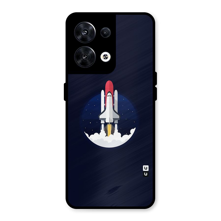Space Rocket Minimal Metal Back Case for Oppo Reno8 5G