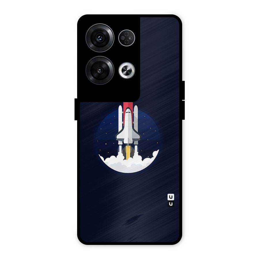 Space Rocket Minimal Metal Back Case for Oppo Reno8 Pro 5G
