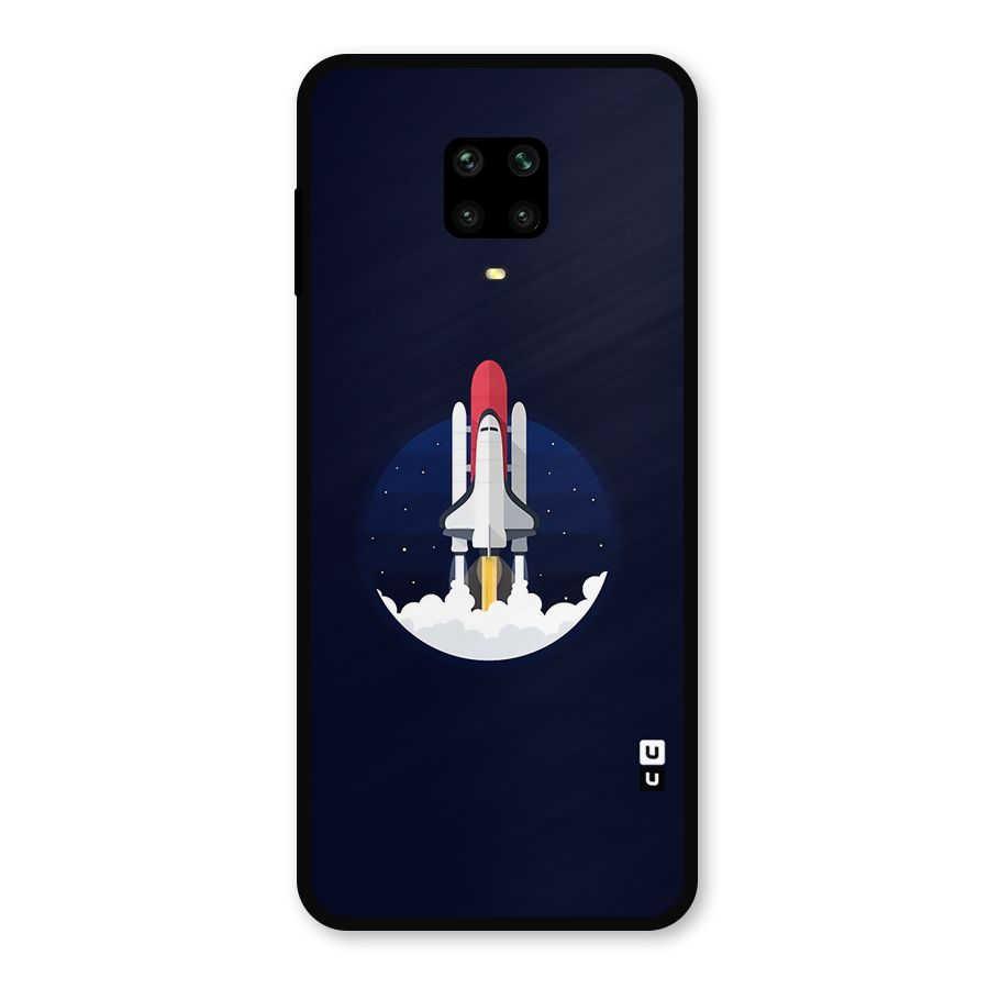 Space Rocket Minimal Metal Back Case for Poco M2