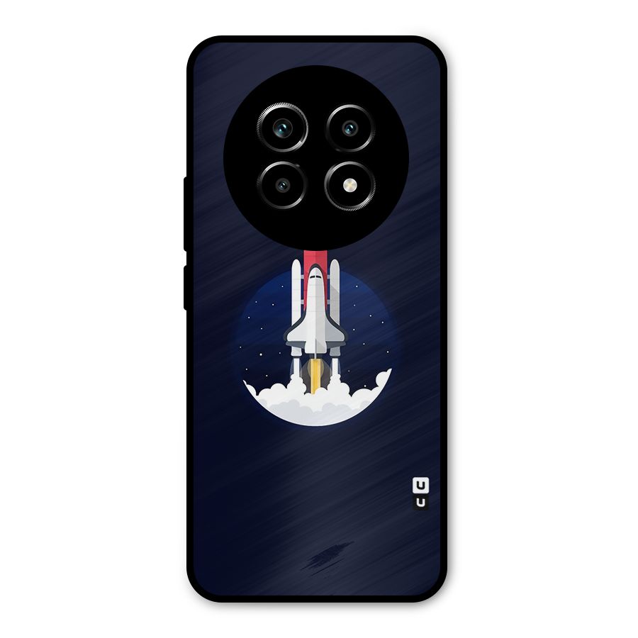 Space Rocket Minimal Metal Back Case for Realme 14 Pro Lite
