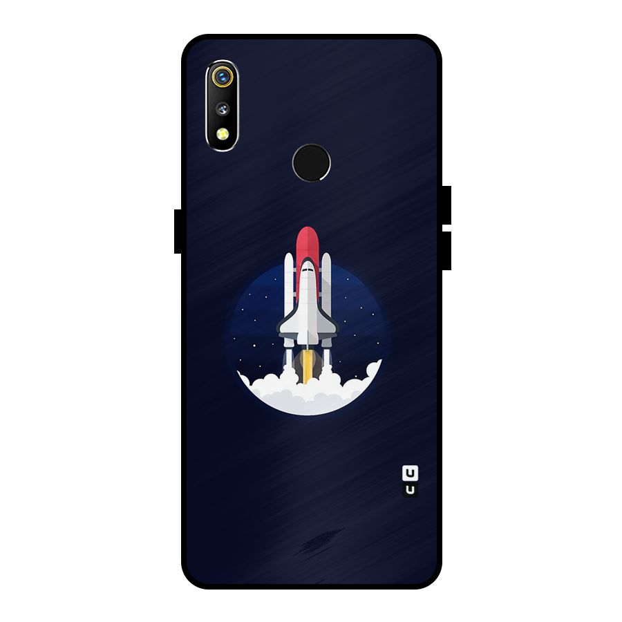 Space Rocket Minimal Metal Back Case for Realme 3i