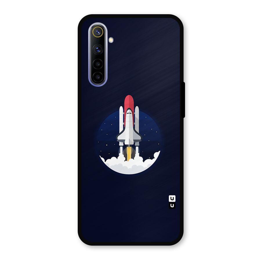 Space Rocket Minimal Metal Back Case for Realme 6i