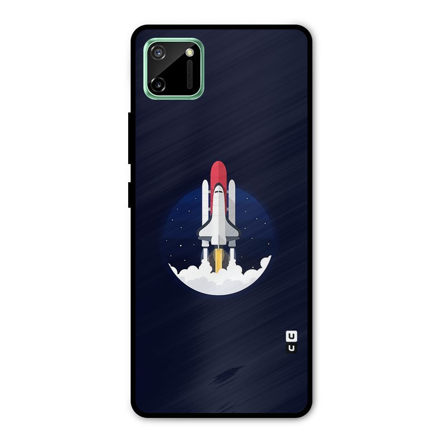 Space Rocket Minimal Metal Back Case for Realme C11