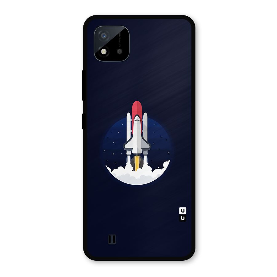 Space Rocket Minimal Metal Back Case for Realme C11 2021