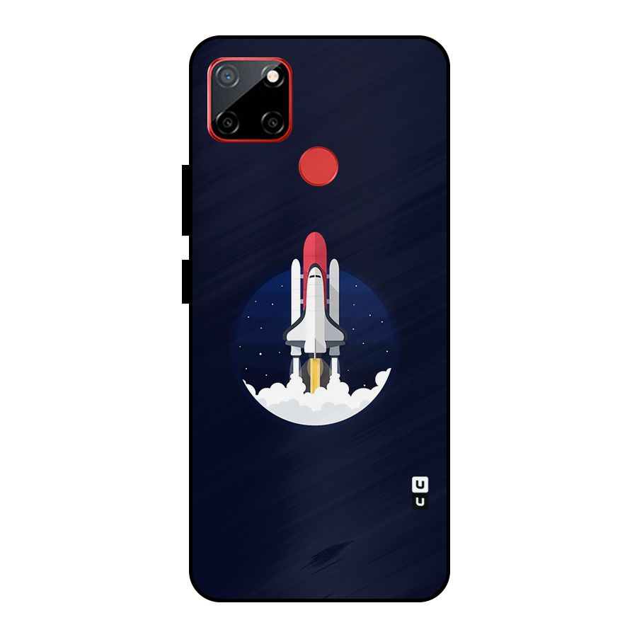 Space Rocket Minimal Metal Back Case for Realme C12