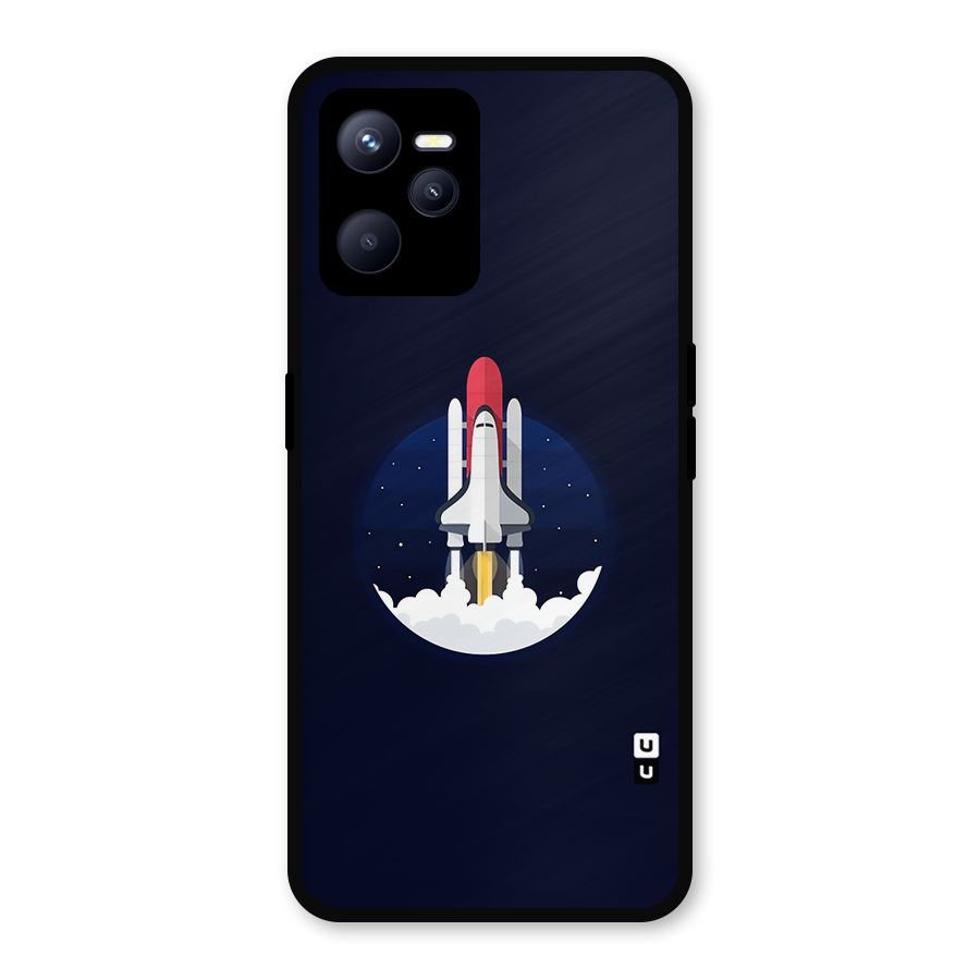 Space Rocket Minimal Metal Back Case for Realme C35