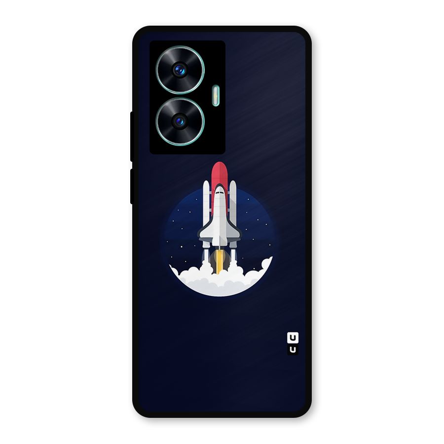 Space Rocket Minimal Metal Back Case for Realme C55